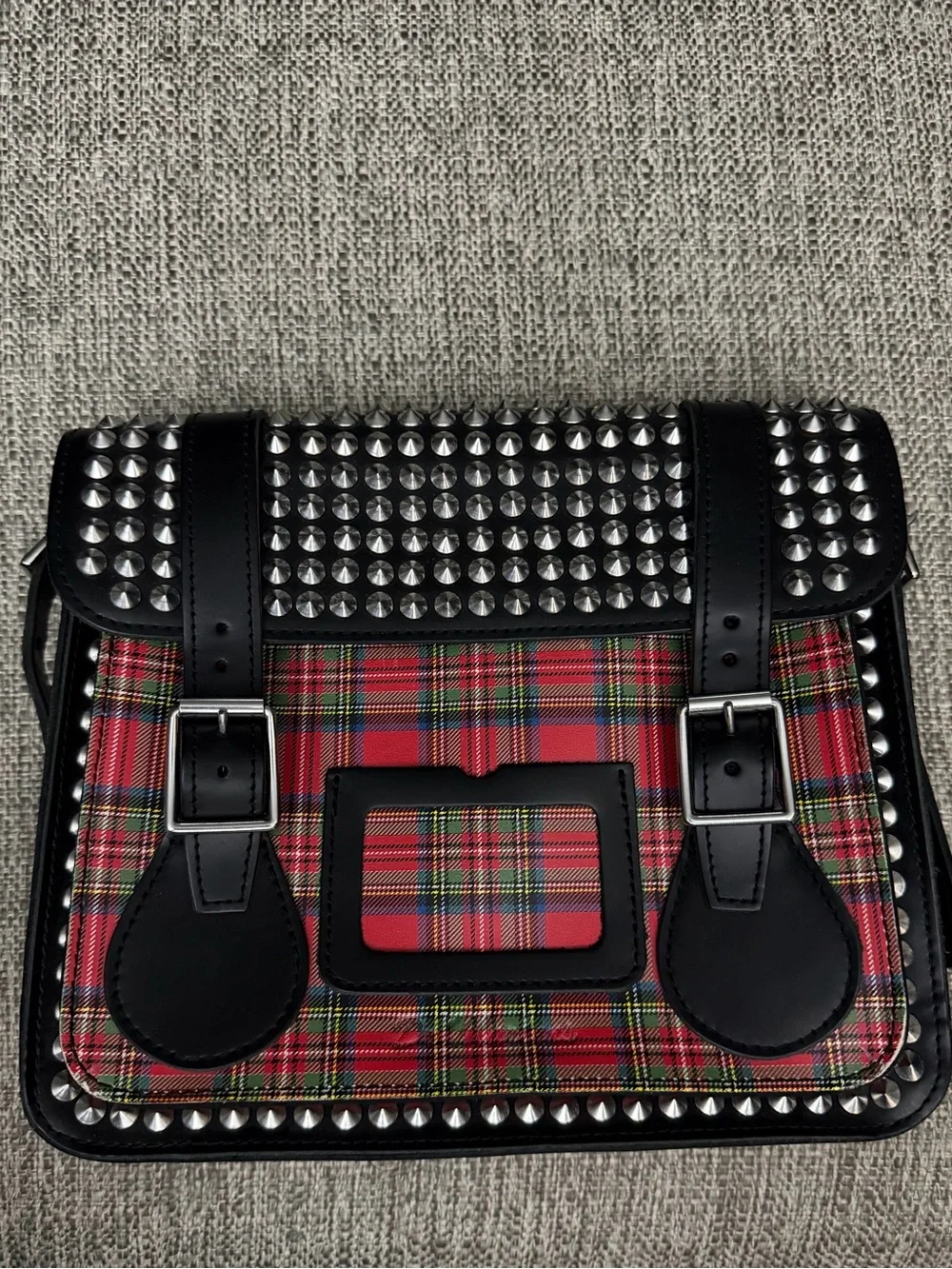 Dr. Martens Leather Satchel Tartan Crossbody